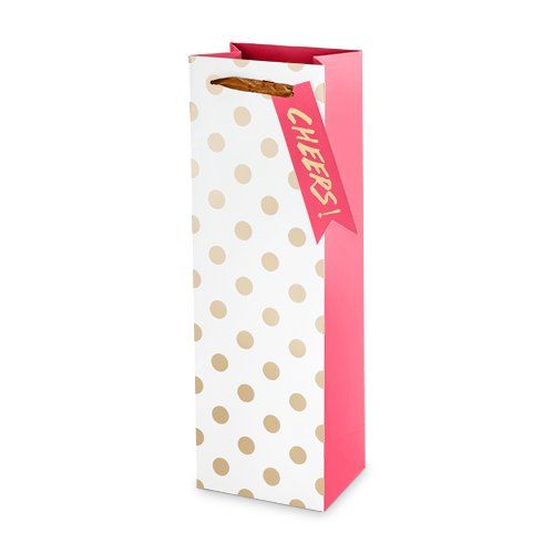 Assorted Large Gold Polka Dot Wine Bag