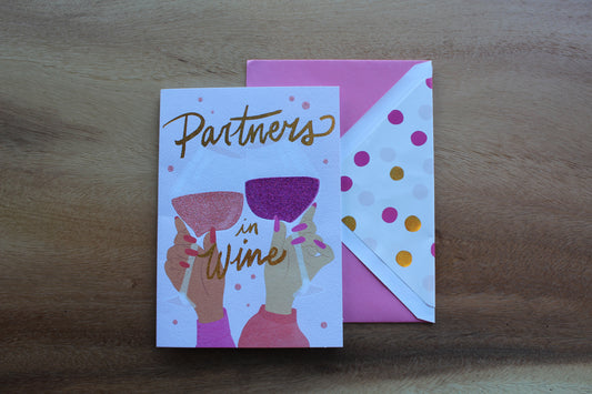 Partners in Wine Birthday Card 