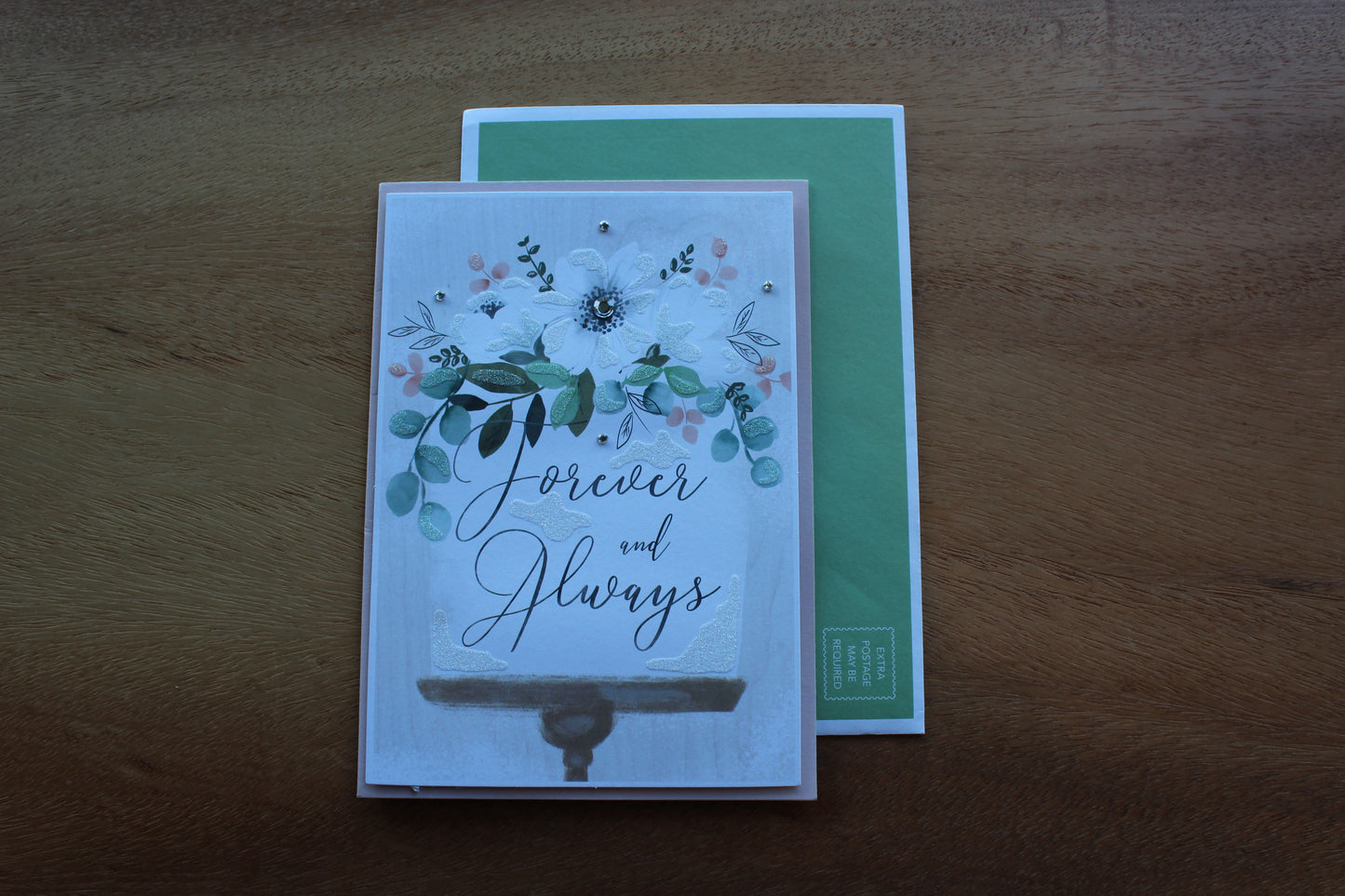 Forever & Always - Green Wedding Greeting Card