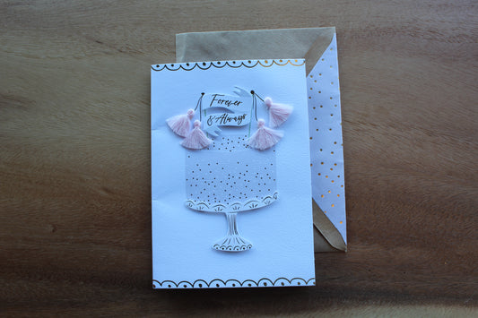 Forever and Always - Pink Wedding Greeting Card