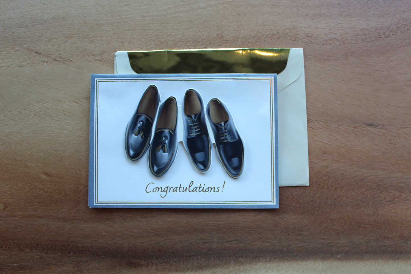 Congratulations Two Pairs of Loafers - Wedding Greeting Card