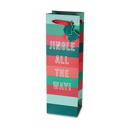 Jingle All the Way Single Bottle Wine Bag